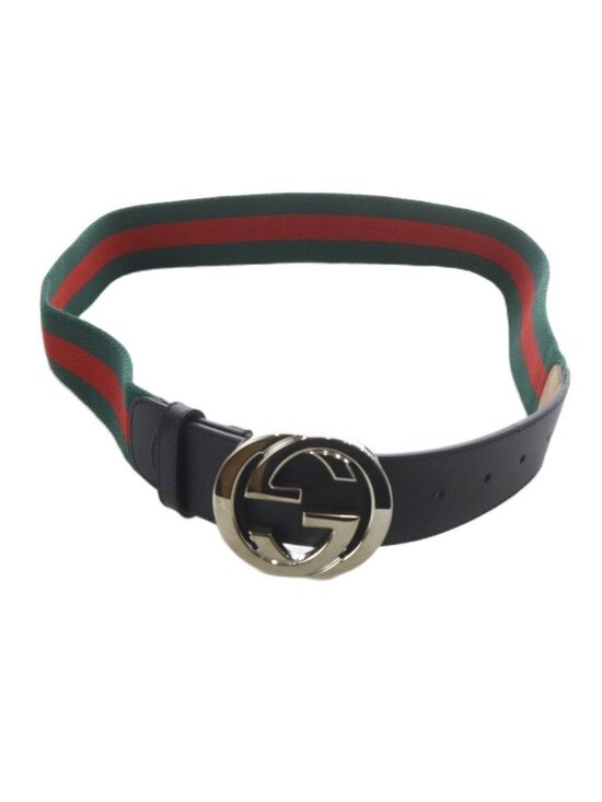 Gucci Sherry Line Interlocking Belt 80 32 Green Red main image 8